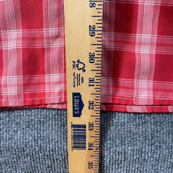 The North Face Button Up Shirt Men's XXL Red Plaid Mesh Breathable Trail Camping - Picture 10 of 12